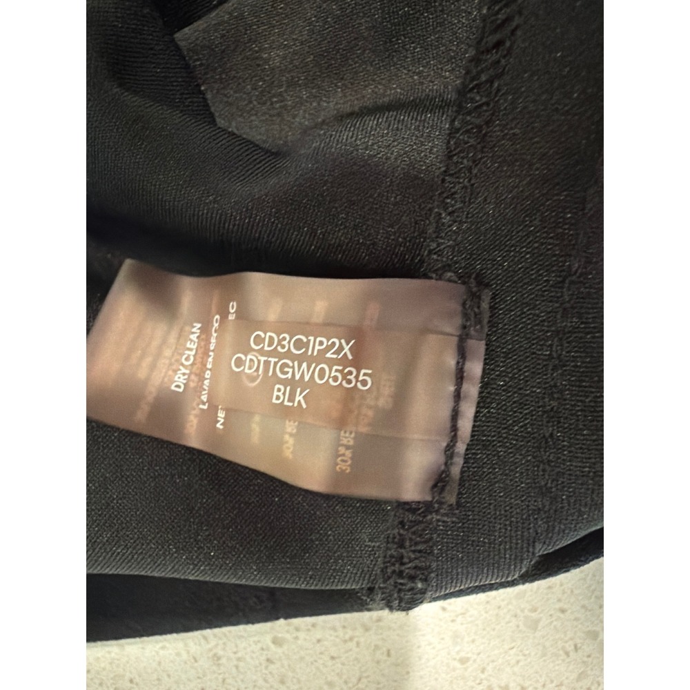 Calvin Klein Black Mock Neck Tie Bow Sheer Sleeve Shift Dress CD3C1P2X Size 4 - Picture 9 of 10